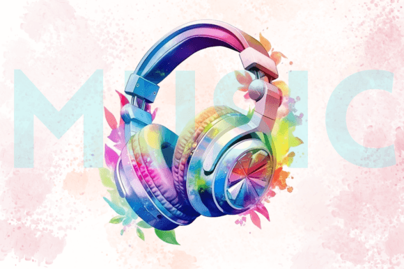 Download Floral Gaming Headset Watercolor Clipart - Premium Resources