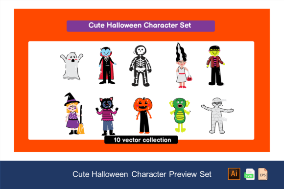Download Cute Halloween Character Set - Premium Resources