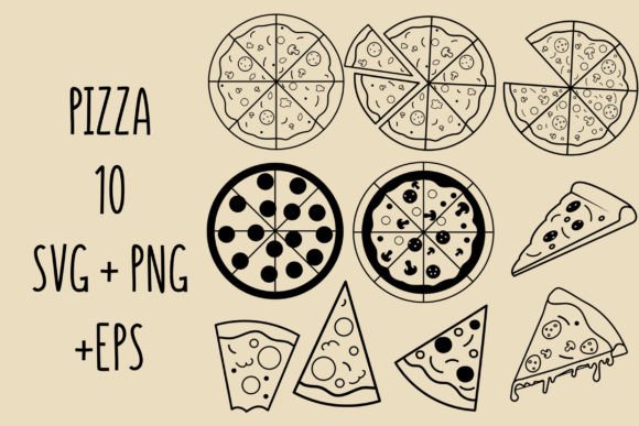 Download Pizza SVG Bundle Slice Outline Clipart - Pizza Collection